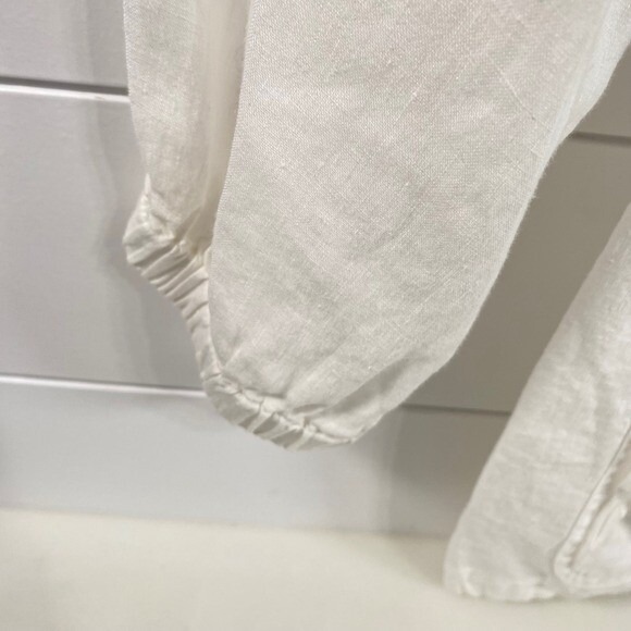 Eileen Fisher Womens 100% Irish Linen Jacket sz XL White Hooded Full Zip Cinch - Picture 6 of 15